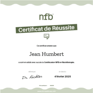 (PTJRC-FR) Certification NFB Nutrithérapie